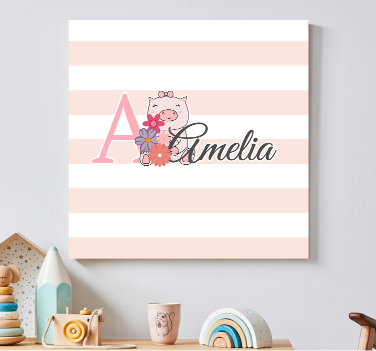 Cocktail canvas a playful piglet - TenStickers