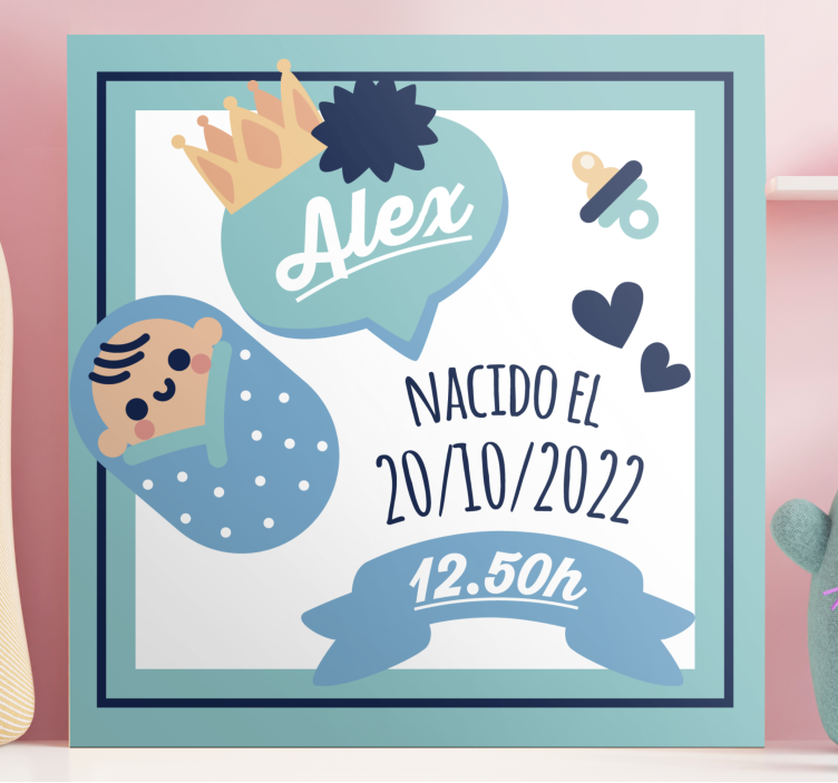 Cocktail canvas baby announcement art - TenStickers