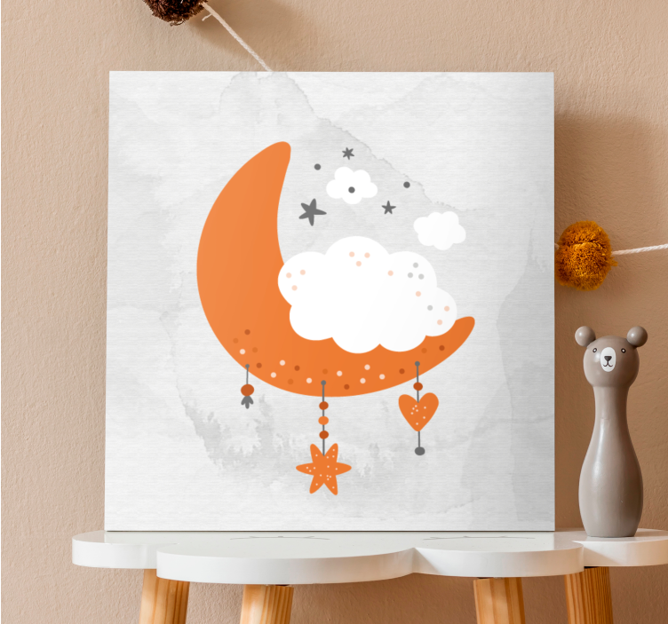 Cocktail canvas cloudy moon decor - TenStickers