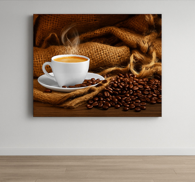 Coffee grains and cup kitchen prints - TenStickers