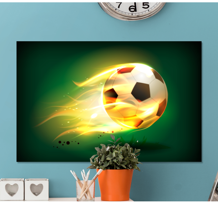 Cool football on fire teen canvas prints - TenStickers