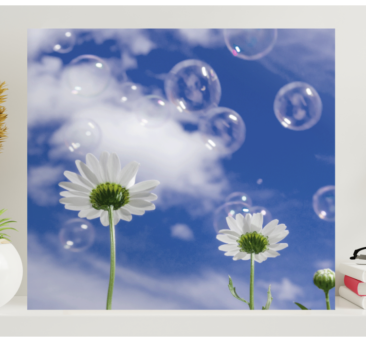 DAISIES AND BUBBLES Flowers  canvas - TenStickers
