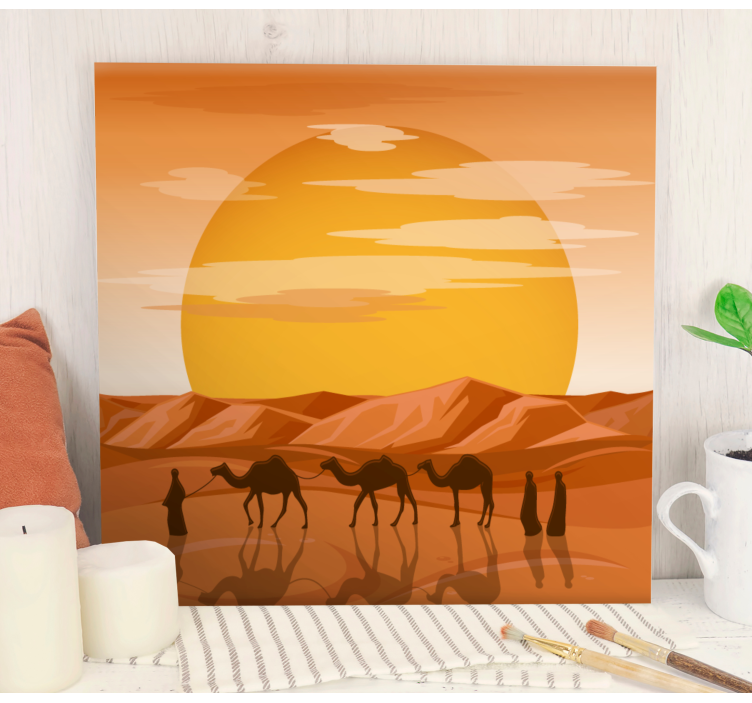 Desert sunset journey landscape canvas - TenStickers