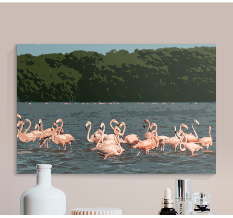 Dog wall art flamingo flock formation - TenStickers