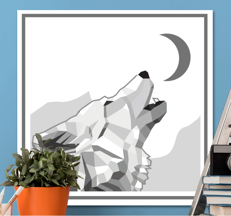 Dog wall art howling wolf - TenStickers