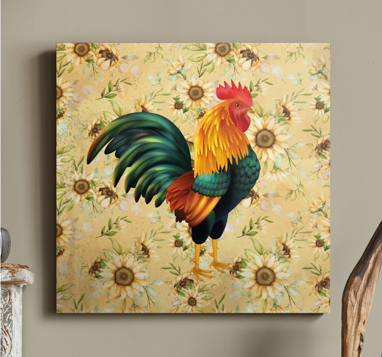 Dog wall art vivid rooster portrait - TenStickers