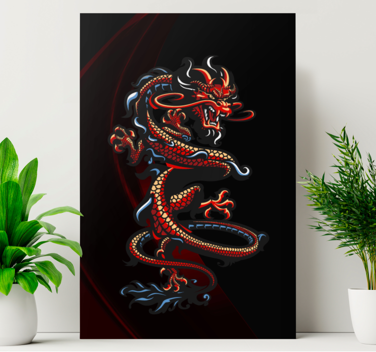 Dragonfly canvas with majestic dragon design - TenStickers