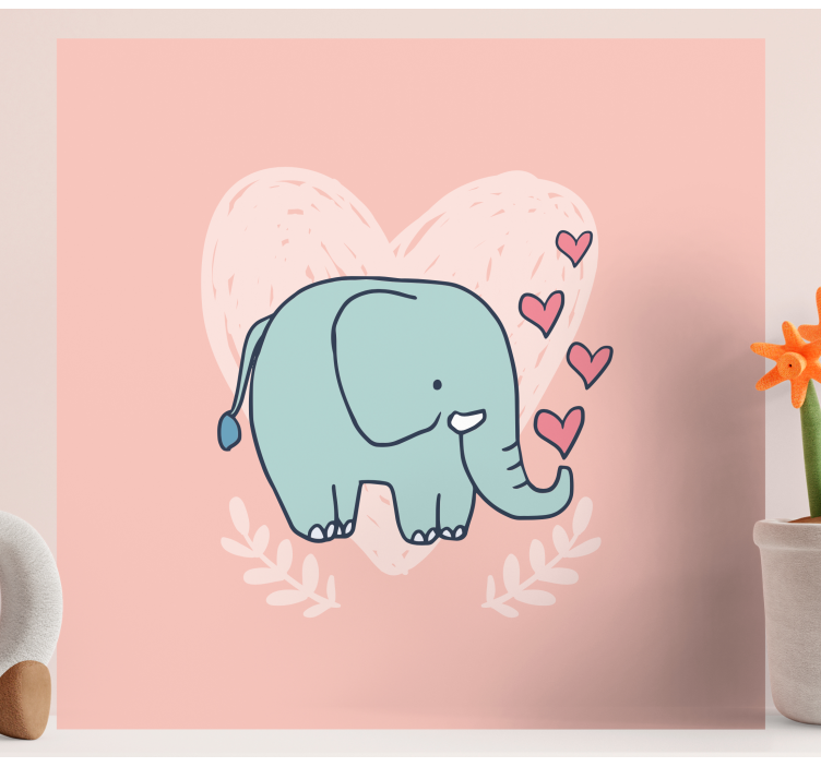 Elephant wallart sweet elephant affection - TenStickers