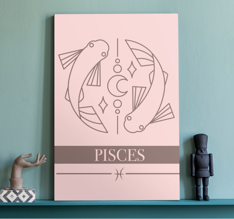 Fish canvas with pisces astrological symbol - TenStickers