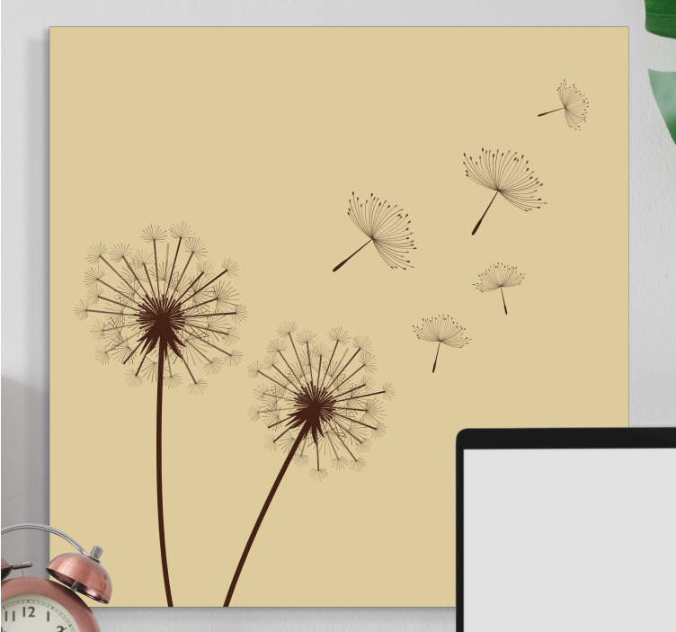 Floating Dandelion Seeds Flowers  canvas - TenStickers