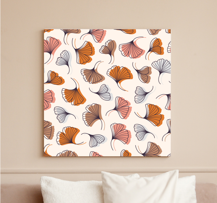 Floral Ginkgo Pattern Flowers  canvas - TenStickers