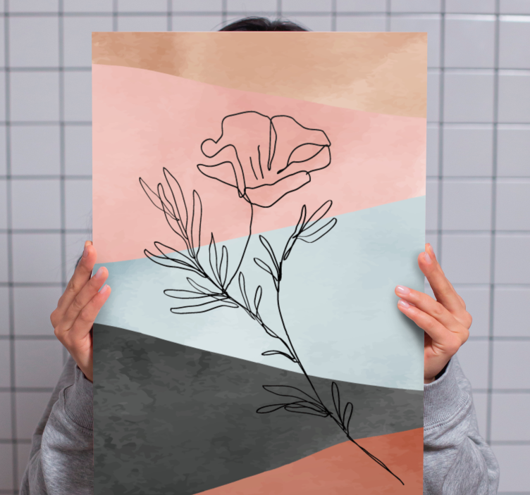 Flowers canvas abstract floral design - TenStickers