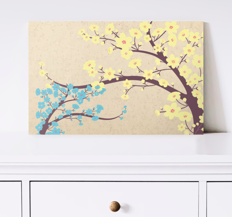 Flowers canvas blossom branches art - TenStickers