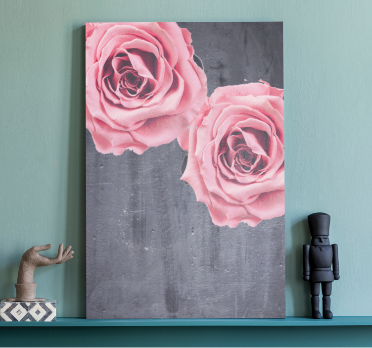 Flowers canvas blush roses bouquet - TenStickers