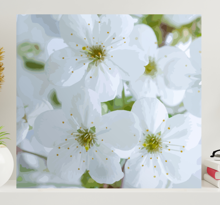 Flowers canvas cherry blossom bloom - TenStickers