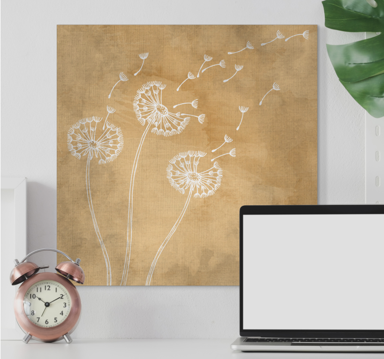 Flowers canvas dandelion seeds flow - TenStickers