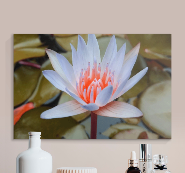 Flowers canvas delicate water lily artwork - TenStickers