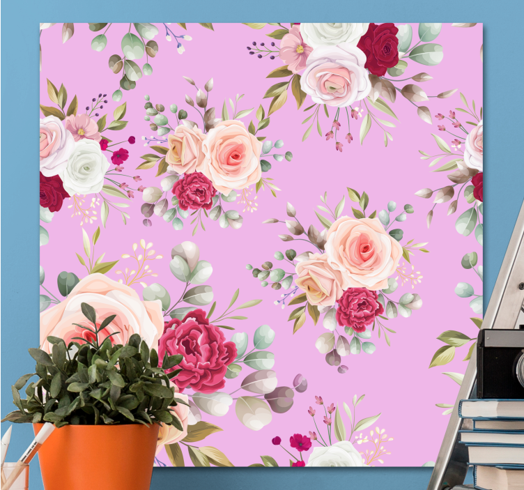 Flowers canvas flower arrangement artwork - TenStickers