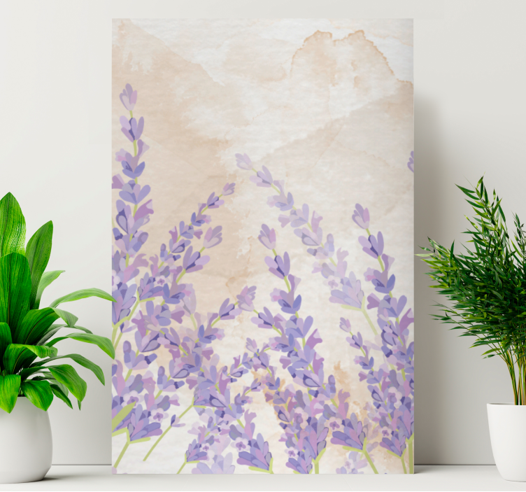 Flowers canvas lavender field calm - TenStickers