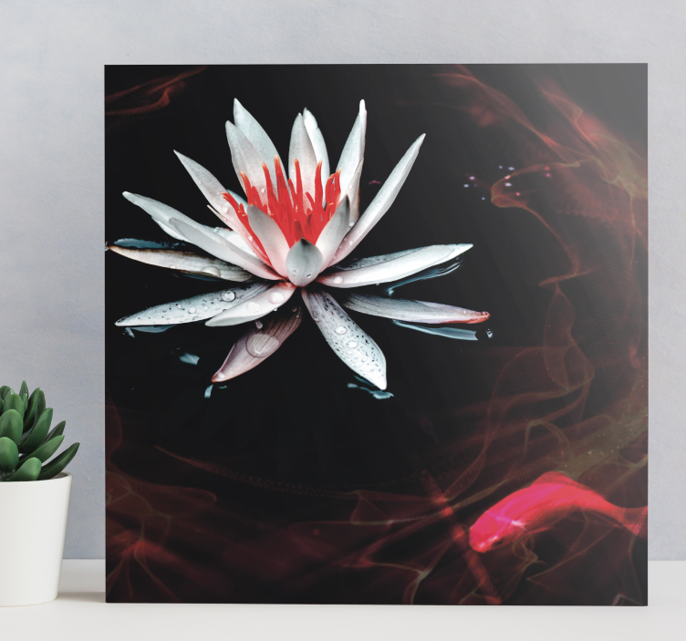 Flowers canvas lotus on water - TenStickers