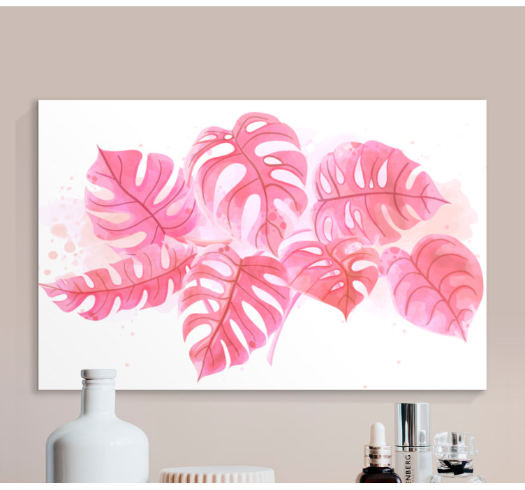 Flowers canvas monstera leaf display - TenStickers