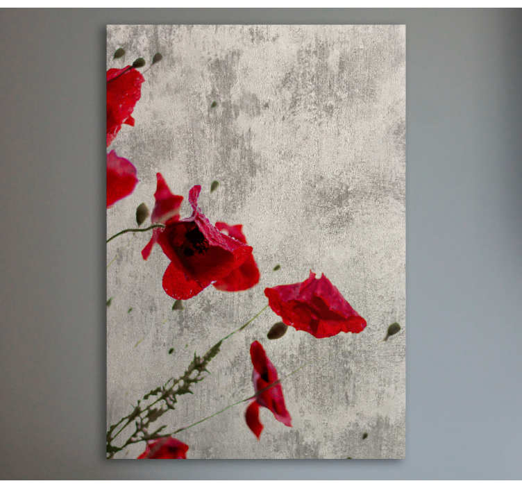 Flowers canvas red poppy blooms - TenStickers