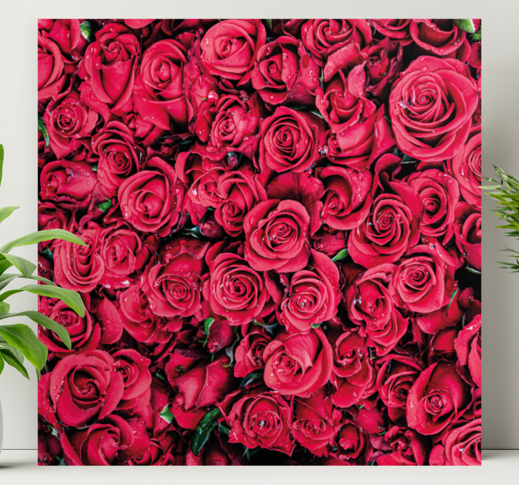 Flowers canvas rose petal arrangement - TenStickers