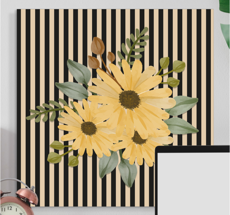 Flowers canvas sunny floral design - TenStickers