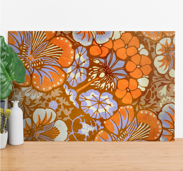 Flowers canvas vibrant floral design - TenStickers
