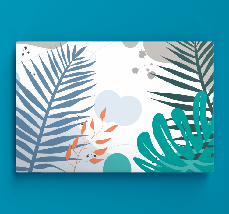 Flowers canvas with contemporary leaf designs - TenStickers