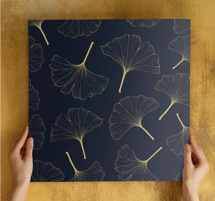 Flowers canvas with gingko leaf design - TenStickers