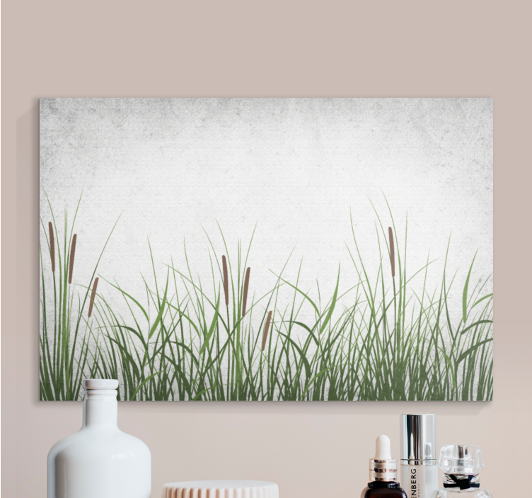 Flowers canvas with natural grass look - TenStickers