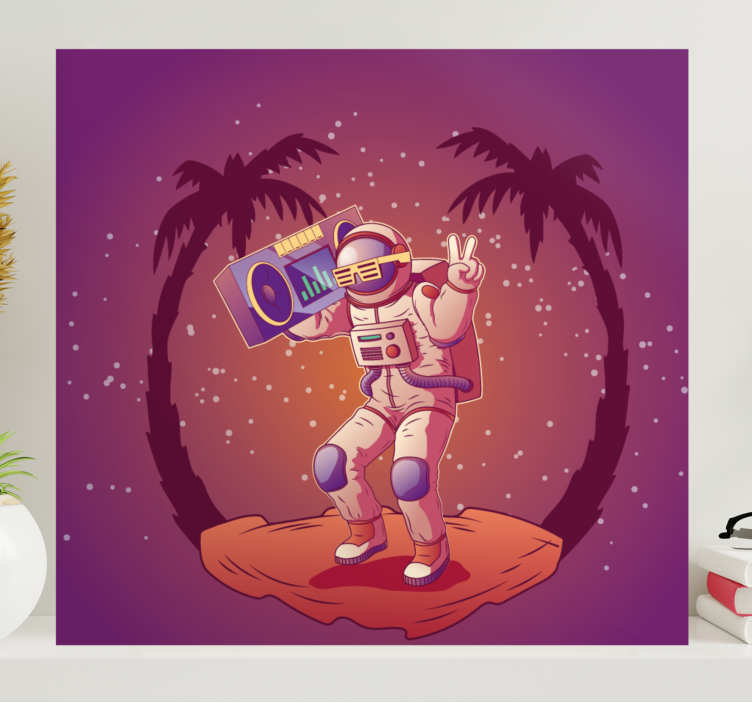 Framed gaming wall art astronaut dancing - TenStickers