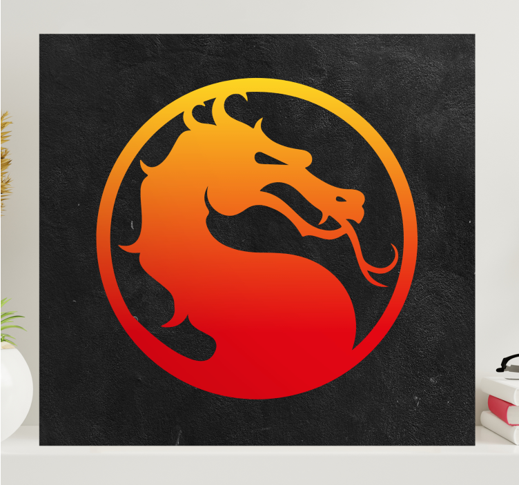 Framed gaming wall art mortal kombat dragon art - TenStickers