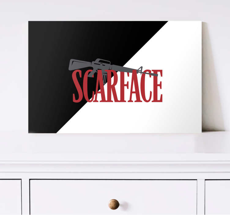 Framed gaming wall art scarface gun logo - TenStickers