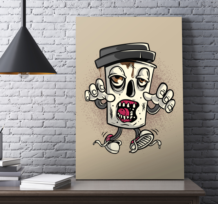 Framed gaming wall art zombie trash bin - TenStickers