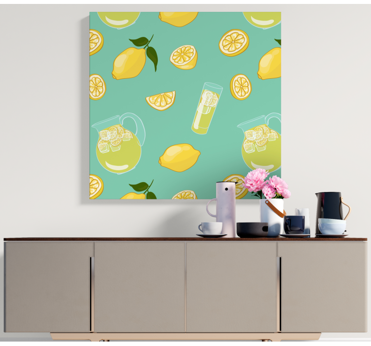 Fruit canvas wall art refreshing lemonade design - TenStickers