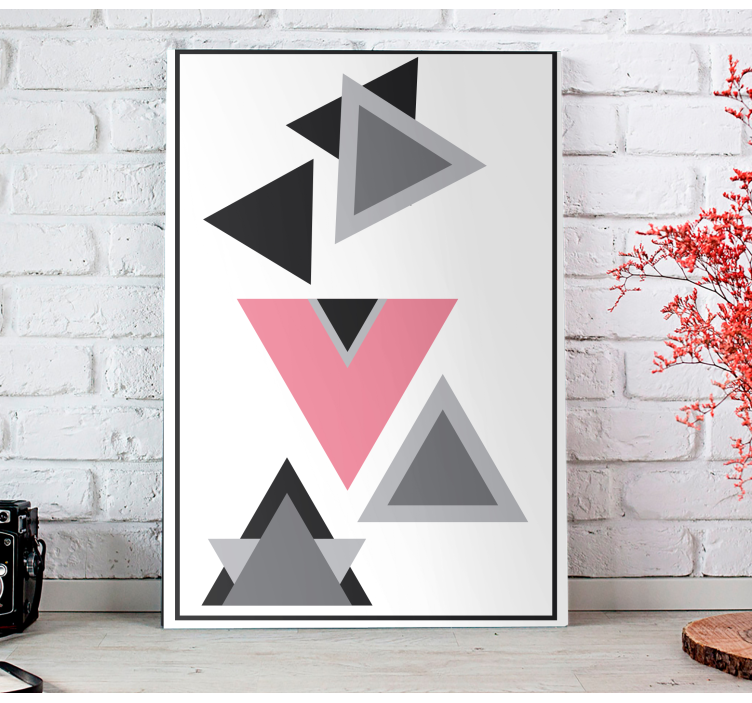 Geometric canvas abstract triangle design - TenStickers