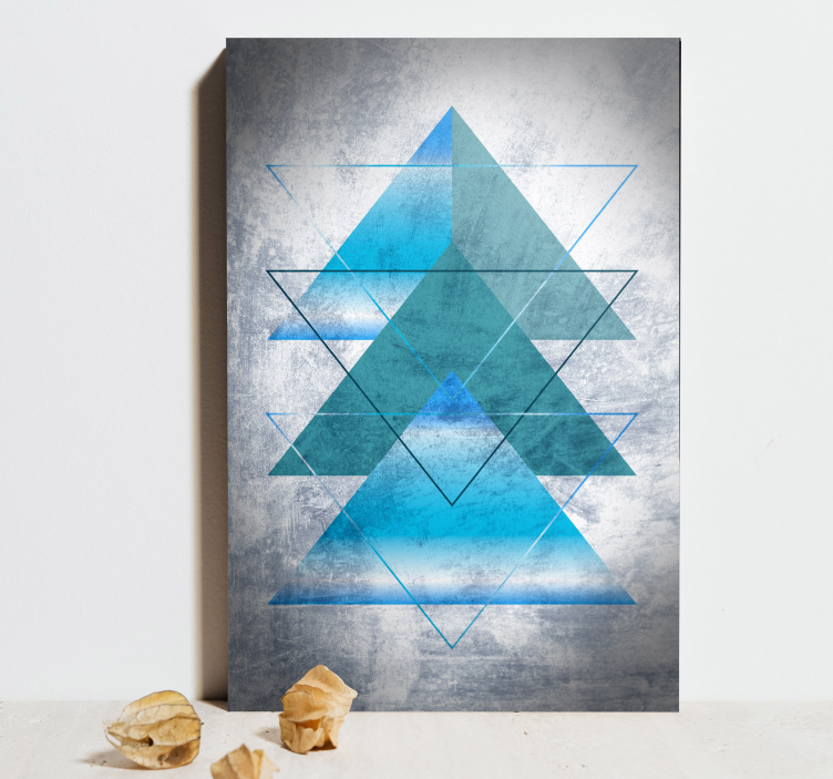 Geometric canvas in blue shapes - TenStickers