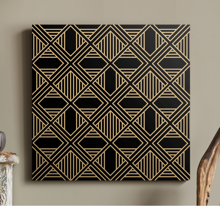 Geometric canvas in golden geometric pattern - TenStickers