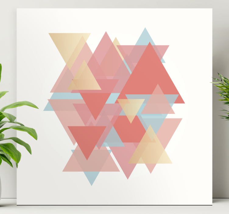 Geometric canvas overlapping triangles design - TenStickers