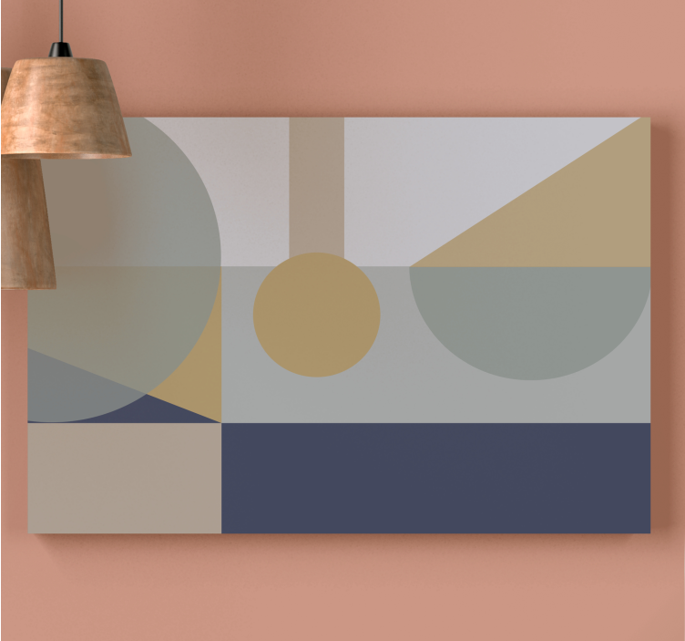 Geometric canvas with abstract shapes design - TenStickers