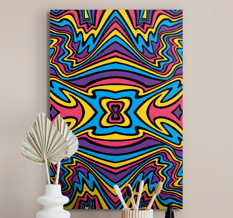 Geometric canvas with colorful abstract designs - TenStickers