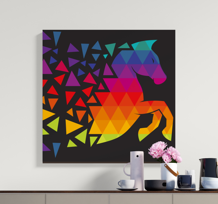 Horse wall art colorful geometric horse print - TenStickers