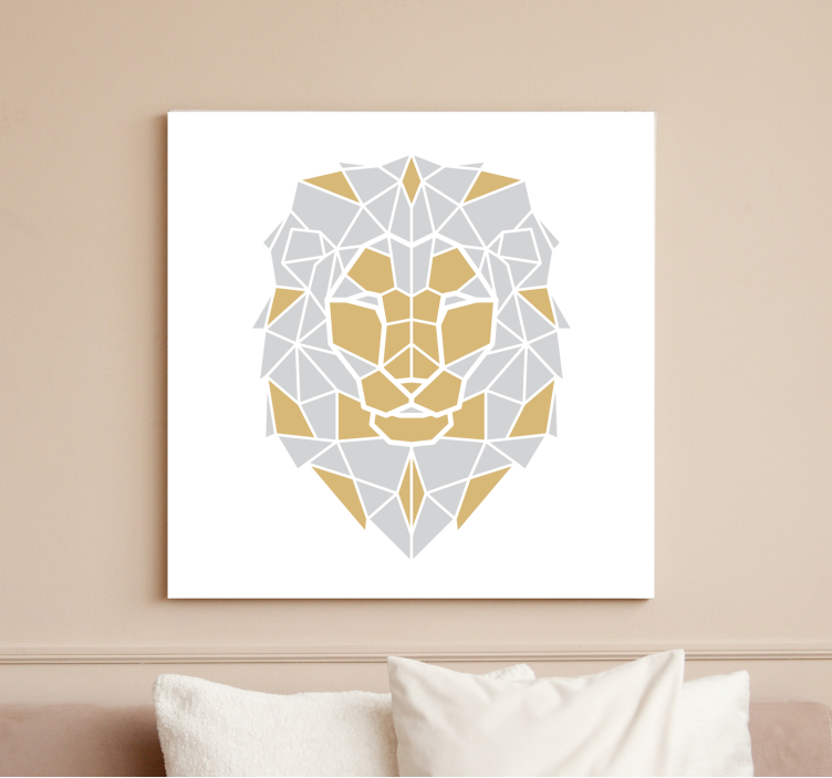 Horse wall art geometric lion head decor - TenStickers