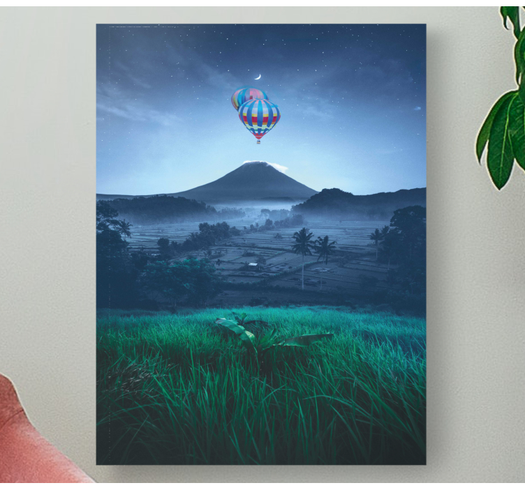 Hot air balloons in Indonesia city canvas print - TenStickers