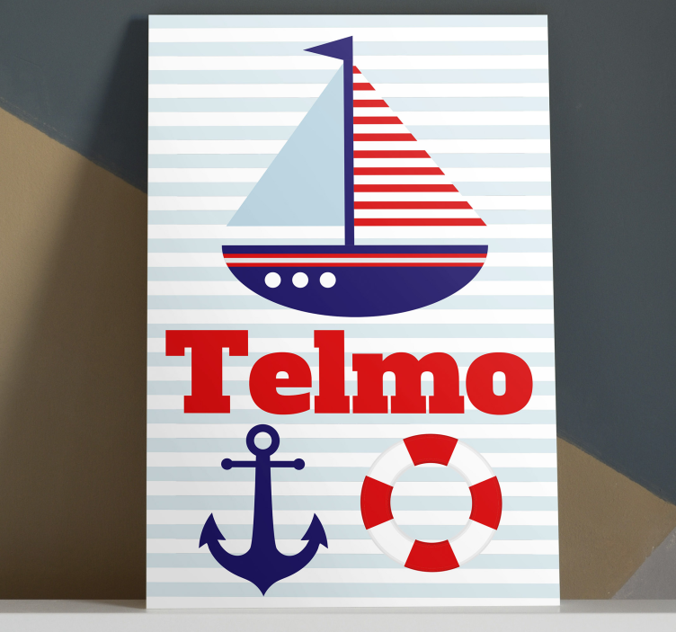 Personalised Kids Nautical canvas - TenStickers