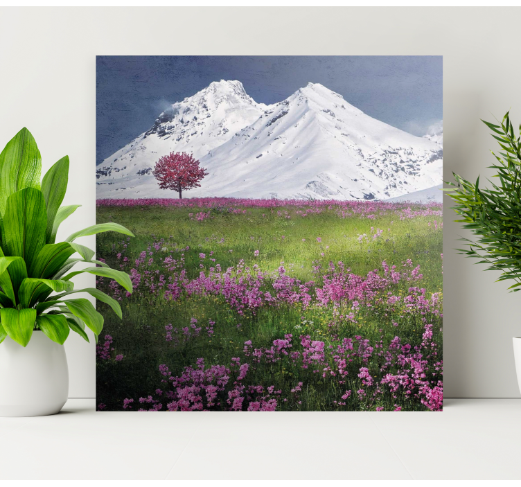 Landscape canvas mountain meadow tranquility - TenStickers