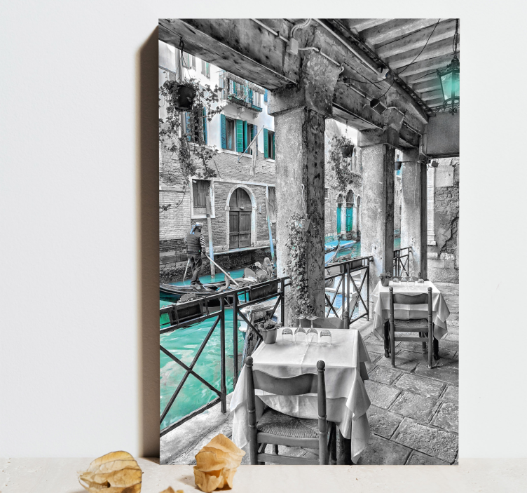 man riding on boat venice city canvas prints - TenStickers