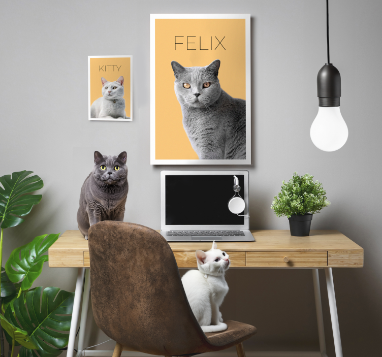 Minimalist watercolor pet portrait canvas art - TenStickers